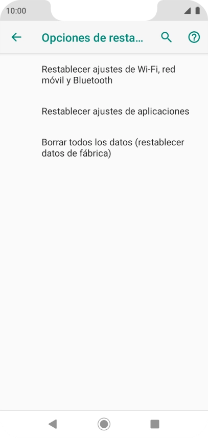 Pulsa Borrar todos los datos (restablecer datos de fábrica). Pulsa Borrar todos los datos (restablecer datos de fábrica).