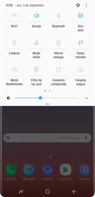 Pulsa el icono de datos móviles para activar o desactivar la función. Pulsa el icono de datos móviles para activar o desactivar la función.