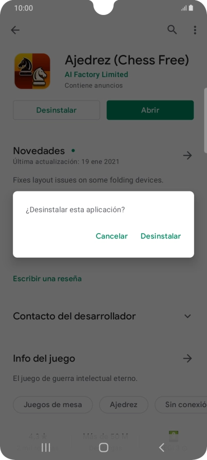 Pulsa Desinstalar. Pulsa Desinstalar.