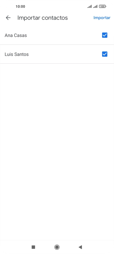 Pulsa en el campo junto a los contactos deseados. Pulsa en el campo junto a los contactos deseados.