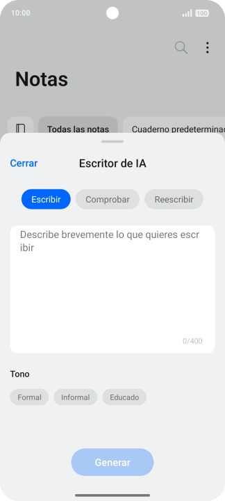 Pulsa en el campo de escritura e introduce el texto deseado, un tema o algunas palabras clave. Pulsa en el campo de escritura e introduce el texto deseado, un tema o algunas palabras clave.