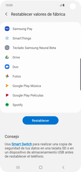 Pulsa Restablecer. Pulsa Restablecer.