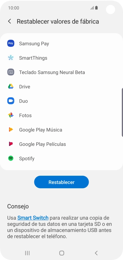 Pulsa Restablecer. Pulsa Restablecer.