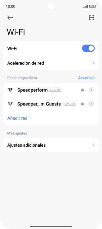 Pulsa la red deseada. Pulsa la red deseada.