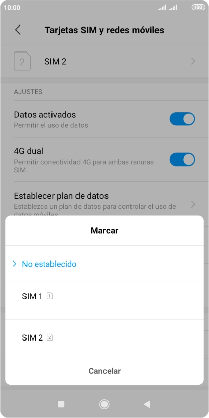 Pulsa el ajuste deseado. Pulsa el ajuste deseado.