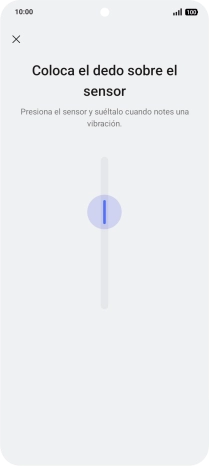 Sigue las indicaciones de la pantalla para crear una huella digital como código de seguridad. Sigue las indicaciones de la pantalla para crear una huella digital como código de seguridad.