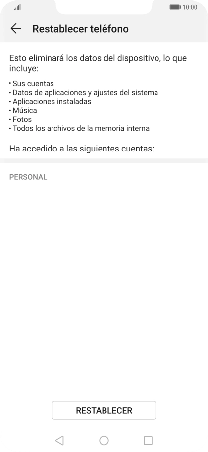 Pulsa RESTABLECER. Pulsa RESTABLECER.