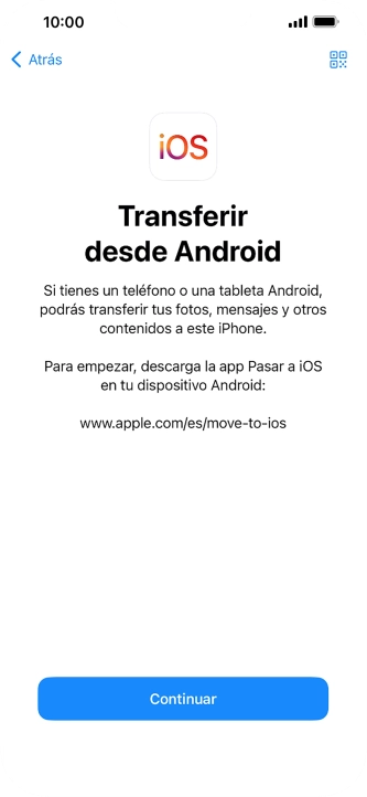 Para transferir contenido a tu teléfono, tienes que haber instalado la app Para transferir contenido a tu teléfono, tienes que haber instalado la app