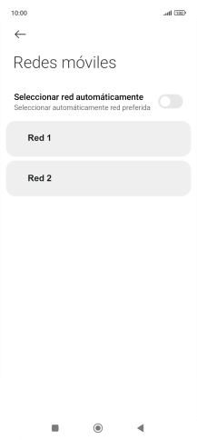 Pulsa la red deseada. Pulsa la red deseada.