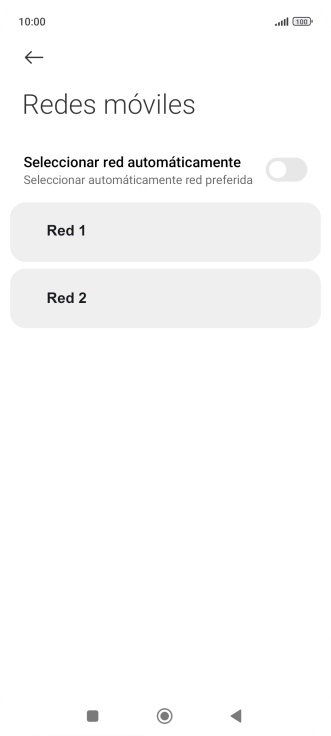 Pulsa la red deseada. Pulsa la red deseada.