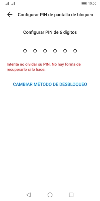 Pulsa CAMBIAR MÉTODO DE DESBLOQUEO. Pulsa CAMBIAR MÉTODO DE DESBLOQUEO.