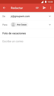 Pulsa en el campo de escritura y escribe el texto del correo electrónico. Pulsa en el campo de escritura y escribe el texto del correo electrónico.