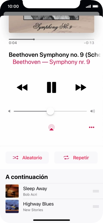 Pulsa Aleatorio para activar o desactivar la función. Pulsa Aleatorio para activar o desactivar la función.