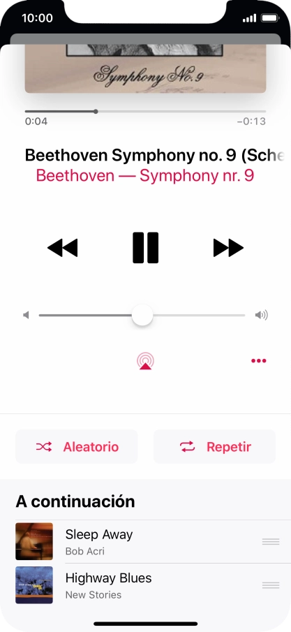 Pulsa Aleatorio para activar o desactivar la función. Pulsa Aleatorio para activar o desactivar la función.