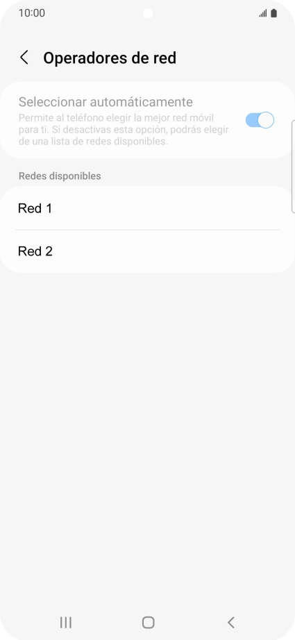 Pulsa la red deseada. Pulsa la red deseada.