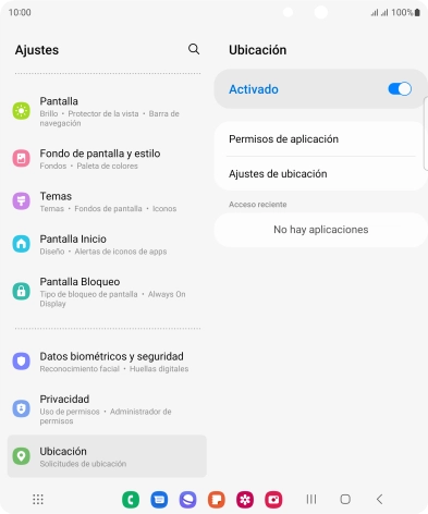 Pulsa Permisos de aplicación. Pulsa Permisos de aplicación.