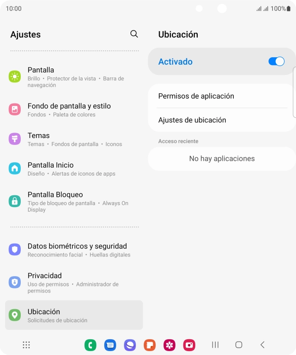 Pulsa Permisos de aplicación. Pulsa Permisos de aplicación.