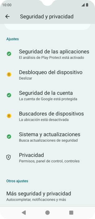 Pulsa Más seguridad y privacidad. Pulsa Más seguridad y privacidad.