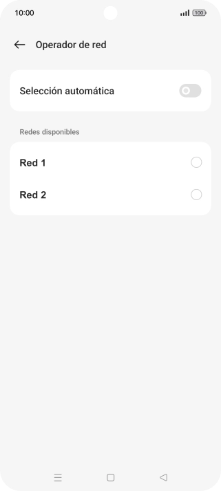Pulsa la red deseada. Pulsa la red deseada.