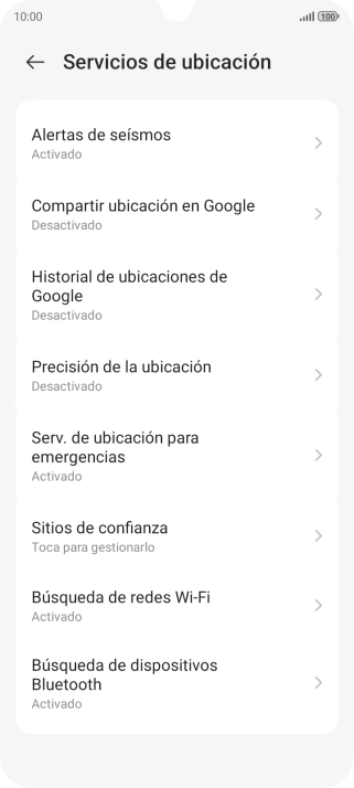 Pulsa Precisión de la ubicación. Pulsa Precisión de la ubicación.