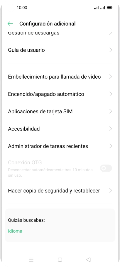 Pulsa Hacer copia de seguridad y restablecer. Pulsa Hacer copia de seguridad y restablecer.