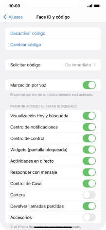 Pulsa Desactivar código e introduce el código de seguridad. Pulsa Desactivar código e introduce el código de seguridad.
