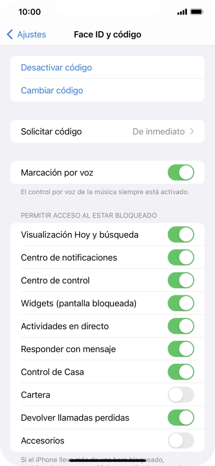 Pulsa Desactivar código e introduce el código de seguridad. Pulsa Desactivar código e introduce el código de seguridad.