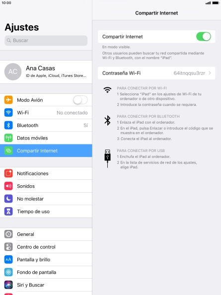 Pulsa Contraseña Wi-Fi e introduce una contraseña. Pulsa Contraseña Wi-Fi e introduce una contraseña.