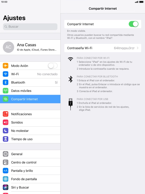 Pulsa Contraseña Wi-Fi e introduce una contraseña. Pulsa Contraseña Wi-Fi e introduce una contraseña.