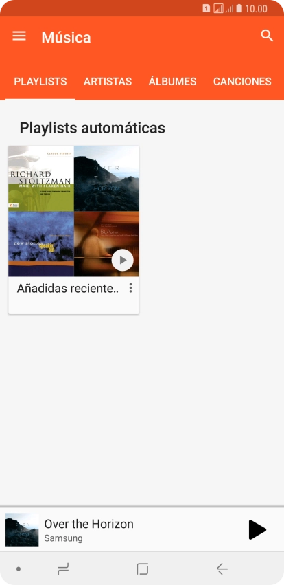 Pulsa una categoría y desplázate al archivo de música deseado. Pulsa una categoría y desplázate al archivo de música deseado.