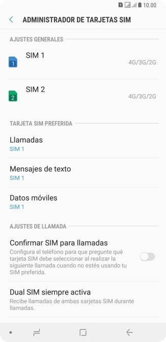 Pulsa la tarjeta SIM deseada. Pulsa la tarjeta SIM deseada.