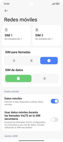 Pulsa la tarjeta SIM deseada. Pulsa la tarjeta SIM deseada.