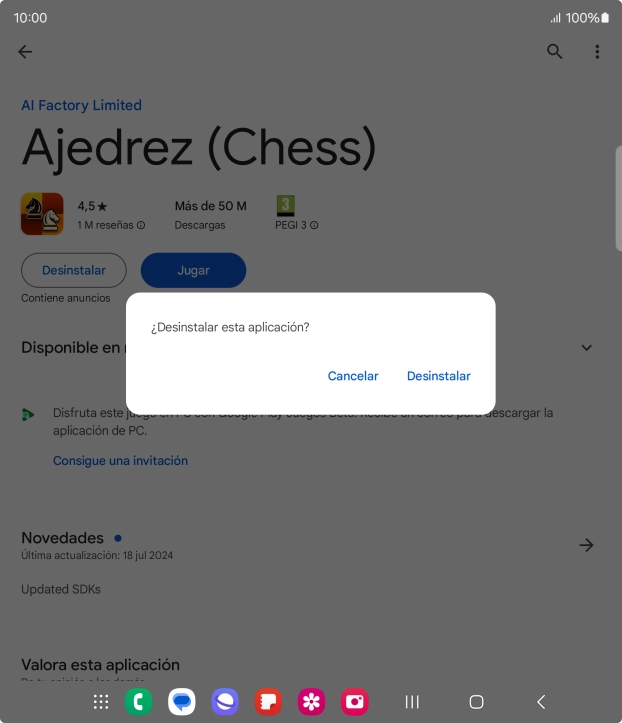 Pulsa Desinstalar. Pulsa Desinstalar.