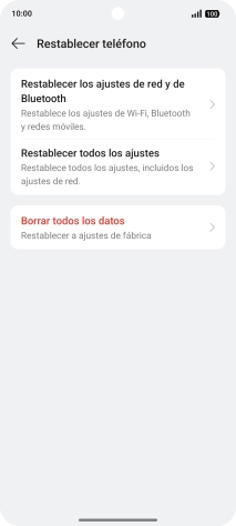 Pulsa Borrar todos los datos. Pulsa Borrar todos los datos.