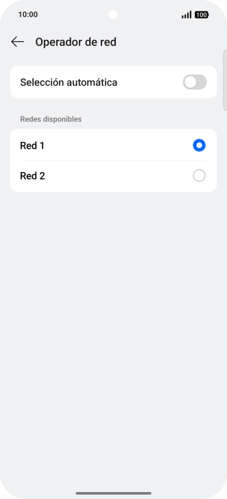 Pulsa la red deseada. Pulsa la red deseada.