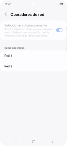 Pulsa la red deseada. Pulsa la red deseada.