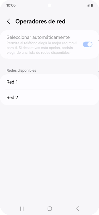 Pulsa la red deseada. Pulsa la red deseada.