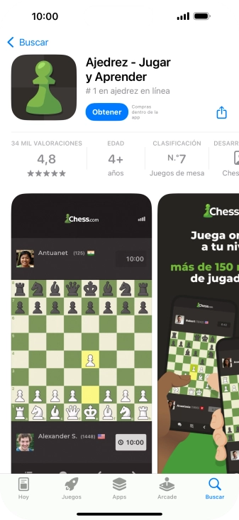 Pulsa Obtener y sigue las indicaciones de la pantalla para instalar la app. Pulsa Obtener y sigue las indicaciones de la pantalla para instalar la app.