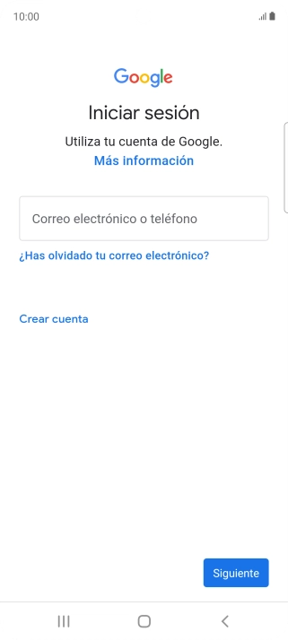Si no tienes una cuenta de Google, pulsa Crear cuenta y sigue las indicaciones de la pantalla para ver cómo crear una cuenta nueva. Si no tienes una cuenta de Google, pulsa Crear cuenta y sigue las indicaciones de la pantalla para ver cómo crear una cuenta nueva.