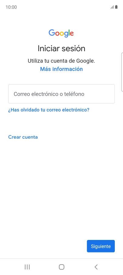 Si no tienes una cuenta de Google, pulsa Crear cuenta y sigue las indicaciones de la pantalla para ver cómo crear una cuenta nueva. Si no tienes una cuenta de Google, pulsa Crear cuenta y sigue las indicaciones de la pantalla para ver cómo crear una cuenta nueva.