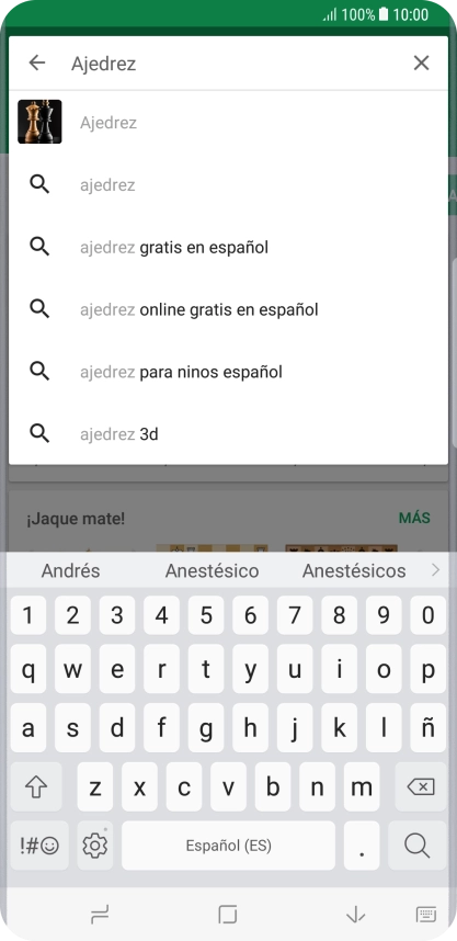 Introduce el nombre del tema o de la app y pulsa el icono de búsqueda. Introduce el nombre del tema o de la app y pulsa el icono de búsqueda.