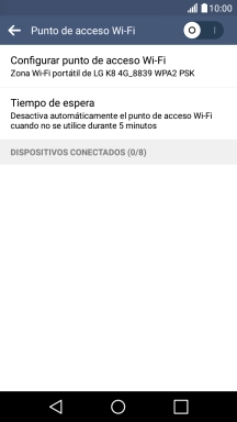 Pulsa Configurar punto de acceso Wi-Fi. Pulsa Configurar punto de acceso Wi-Fi.