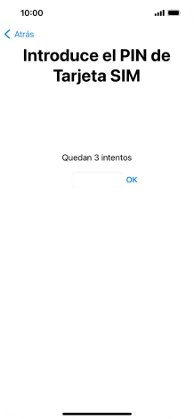 Si es necesario desbloquear la tarjeta SIM, introduce el código PIN y pulsa OK. Si es necesario desbloquear la tarjeta SIM, introduce el código PIN y pulsa OK.