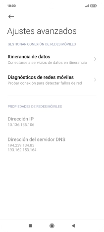 Pulsa Itinerancia de datos. Pulsa Itinerancia de datos.