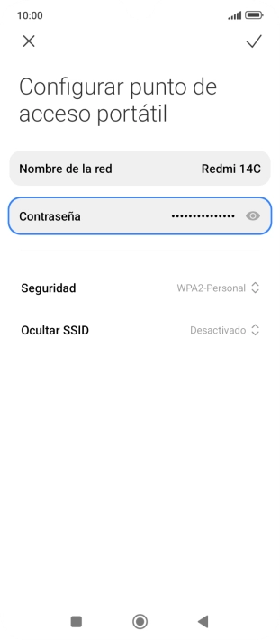 Pulsa Nombre de la red e introduce el nombre deseado de la conexión wifi Pulsa Nombre de la red e introduce el nombre deseado de la conexión wifi