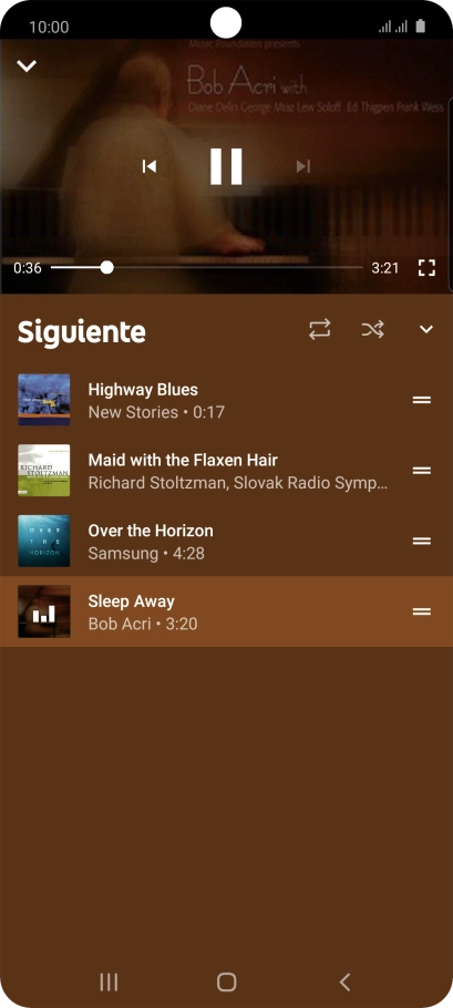 Pulsa el icono de reproducción repetida para activar o desactivar la función. Pulsa el icono de reproducción repetida para activar o desactivar la función.