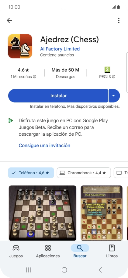 Pulsa Instalar y sigue las indicaciones de la pantalla para instalar la app. Pulsa Instalar y sigue las indicaciones de la pantalla para instalar la app.