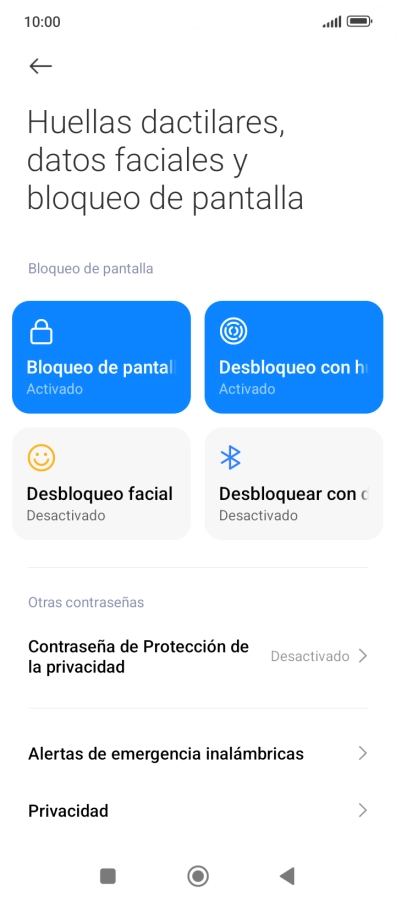 Pulsa Bloqueo de pantalla. Pulsa Bloqueo de pantalla.