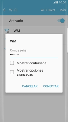 Introduce la contraseña de la red wifi y pulsa CONECTAR. Introduce la contraseña de la red wifi y pulsa CONECTAR.