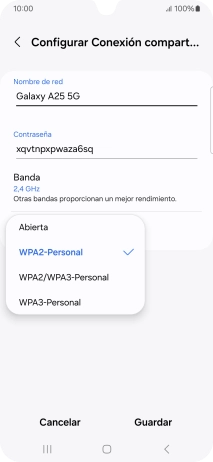Pulsa WPA3-Personal para proteger la conexión wifi con una contraseña. Pulsa WPA3-Personal para proteger la conexión wifi con una contraseña.